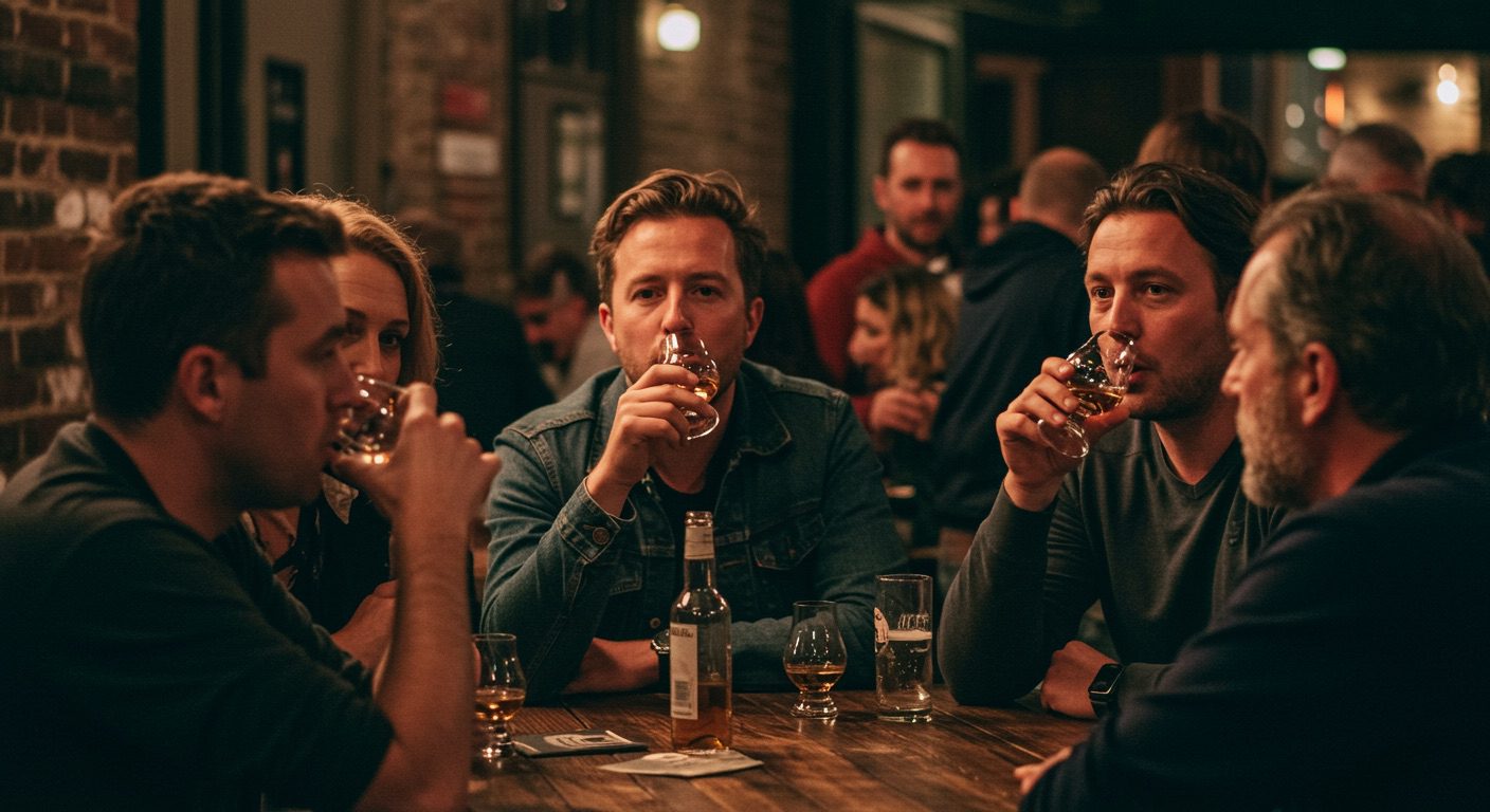 Group learning nosing and tasting whisky techniques during The Glencairn Sessions